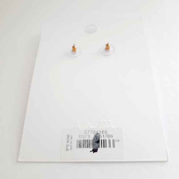 NEW Loft Double Heart Polished Gold Tone Drop Dangle Post Earrings - Picture 2 of 4